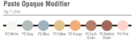 Noritake EX-3 Paste Opaque Modifier таблица цветов