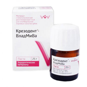 Крезодент паста для пломбирования инфицированных и труднопроходимых каналов, 25 г