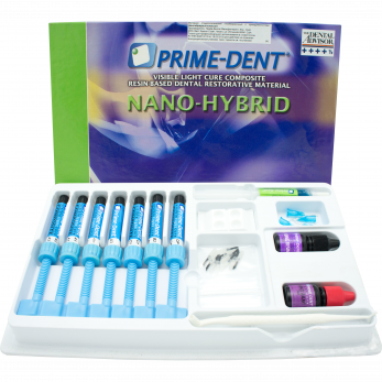 Prime-Dent Nano-Hybrid Composite композит светового отверждения, набор 7 шприцев x 4,5 г