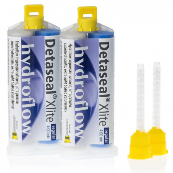 Detaseal hydroflow Xlite regular set материал стоматологческий оттискной, база + катализатор, 2х50 мл