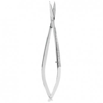 Asa Dental 0303-1 Noyes (Castroviejo) ножницы для десны изогнутые микрохирургические, с тонкой режущей частью, на защелке, 12 см