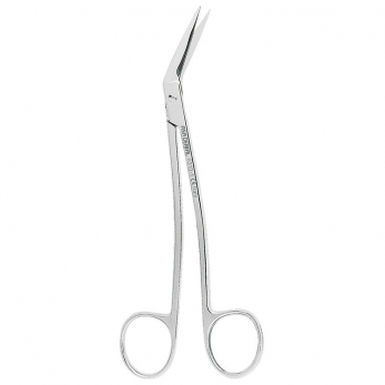 Asa Dental 0310-1 Locklin ножницы для десны, под углом в области лезвия и в области ручки, одно лезвие зубчатое, 16,5 см