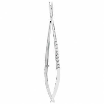 Asa Dental 0313-1 ножницы для десны изогнутые микрохирургические, с тонкой режущей частью, на защелке, 14,5 см