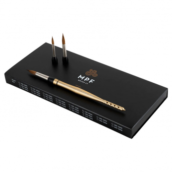 MPF Optimum Men Spring 3-in-1 Brush Kit набор кистей, 1 рукоятка цвета Champagne (шампань) и 3 наконечника, размеры 4, 6, 8