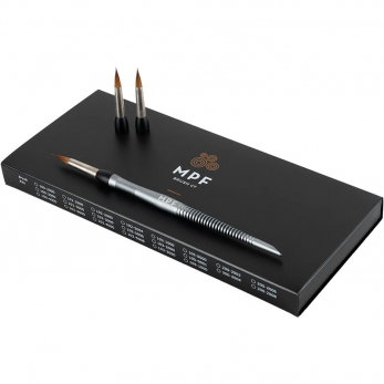 MPF Revolution Brush Kit - 3 same tips набор кистей, 1 рукоятка цвета Lead Grey (свинцово-серый) и 3 наконечника, размер 6