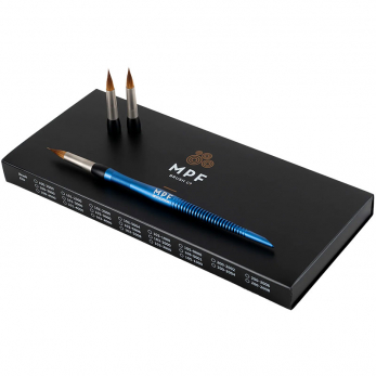 MPF Revolution Brush Kit - 3 same tips набор кистей, 1 рукоятка цвета Sea Blue (морской синий) и 3 наконечника, размер 8