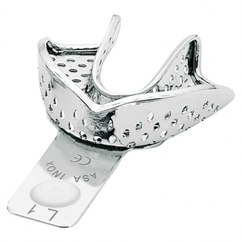 Asa Dental Perma-Lock ложка слепочная из нержавеющей стали нижняя, с перфорацией, с бортиком, размер XXS