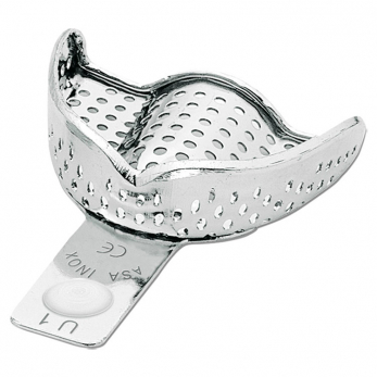 Asa Dental Perma-Lock ложка слепочная из нержавеющей стали верхняя, с перфорацией, с бортиком, размер XXS