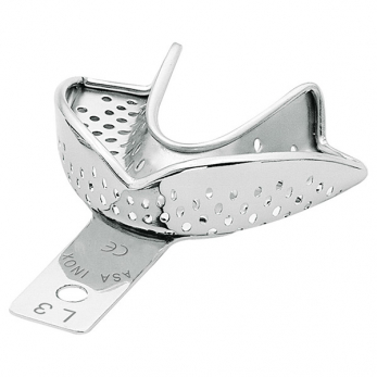 Asa Dental Perma-Lock High Grip ложка слепочная из нержавеющей стали нижняя, с перфорацией, с увеличенным бортиком, размер S
