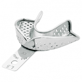 Asa Dental Perma-Lock High Grip ложка слепочная из нержавеющей стали нижняя, с перфорацией, с увеличенным бортиком, размер L