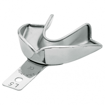 Asa Dental Perma-Lock High Grip ложка слепочная из нержавеющей стали нижняя, без перфорации, с увеличенным бортиком, размер L