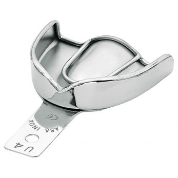 Asa Dental Perma-Lock High Grip ложка слепочная из нержавеющей стали верхняя, без перфорации, с увеличенным бортиком, размер M