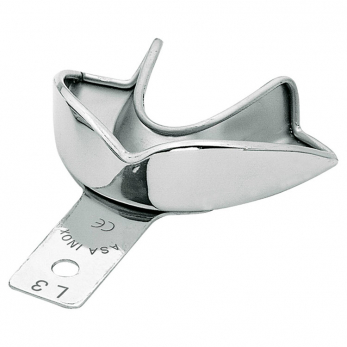 Asa Dental Perma-Lock High Grip ложка слепочная из нержавеющей стали нижняя, без перфорации, с увеличенным бортиком, размер S