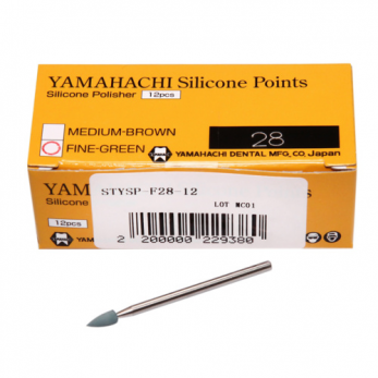 New Silicone Points F28 полир силиконовый для предварительной обработки сплавов и пластмасс, форма конус заостренный, 12 шт.