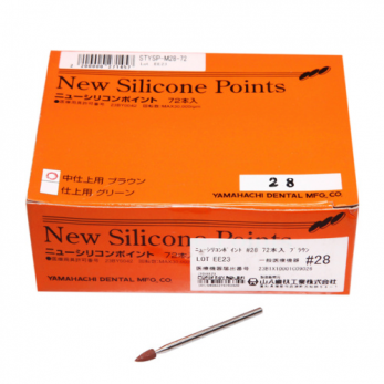 New Silicone Points M28 полир силиконовый для предварительной обработки сплавов и пластмасс, форма конус заостренный, 72 шт.