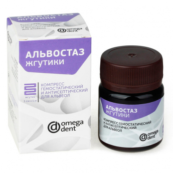 Альвостаз жгутики, гемостатический и антисептический компресс для альвеол