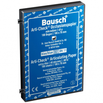 Bausch BK 11 бумага артикуляционная синяя 40 мкм, 100 мм x 70 мм, 100 листов