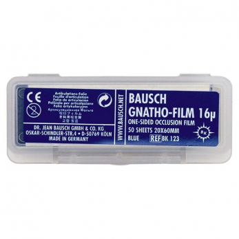 Bausch BK 123 фольга окклюзионная гнато-пленка синяя 16 мкм, 20 мм x 60 мм, 50 листов