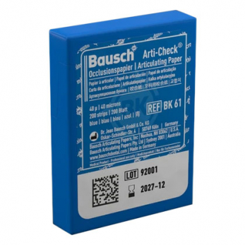 Bausch BK 61 бумага артикуляционная синяя 40 мкм, 52 мм x 20 мм, 200 листов