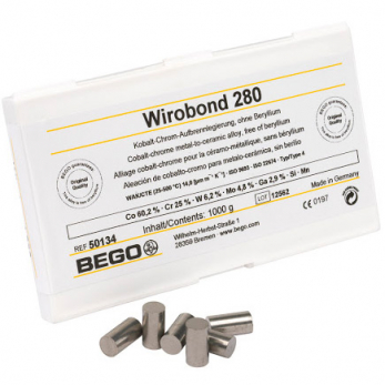 Wirobond 280 Co-Cr сплав кобальт-хромовый, для каркасов и мостов, 1 кг