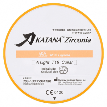 Katana ZR ML блок из диоксида циркония, 98,5 x 22 мм, цвет B Light