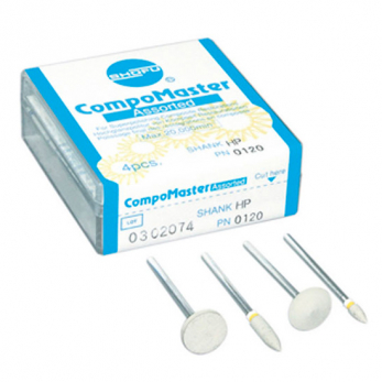 CompoMaster Assortment HP 0120, набор силиконовых полиров для обработки композитов, 4 шт.