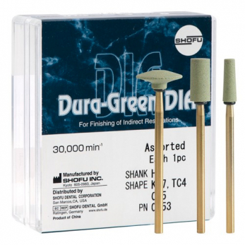 Dura-Green Dia алмазные абразивы со стеклянной связкой, набор, хвостовик HP, 1 шт.