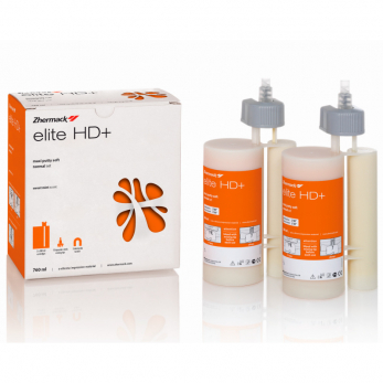 Elite HD+ Maxi Putty Soft Normal Set A-силикон высокой вязкости, 2 картриджа по 380 мл (база + катализатор) + 15 смесительных наконечников + 2 блокиратора