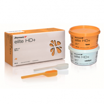Elite HD+ Putty Soft Fast Set А-Силикон высокой вязкости, 2 баночки по 250 мл (база + катализатор) + 2 мерных ложечки