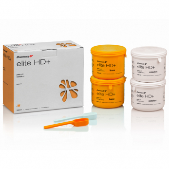 Elite HD+ Putty Soft Normal Set A-силикон высокой вязкости, 4 баночки по 450 мл (база + катализатор) + 2 мерных ложечки