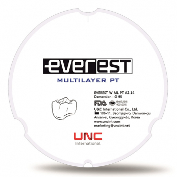 Everest Multilayer PT диск циркониевый, многослойный, 95 x 14 мм, цвет A2