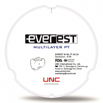 Everest Multilayer PT диск циркониевый, многослойный, 95 x 16 мм, цвет A2