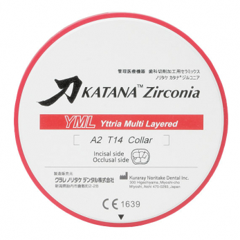 Katana ZR YML блок из диоксида циркония, 98,5 x 18 мм, цвет B2