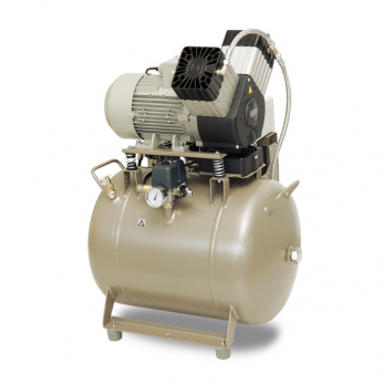 Ekom DK50 2V/50S/M безмасляный компрессор для 2 установок, 6-8 бар, с ресивером 50 л, 104 л/мин, с осушителем, в кожухе