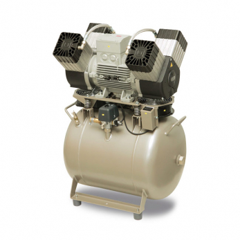 Ekom DK50 4VR/50S/M безмасляный компрессор для 3-4 установок, 8-10 бар, с ресивером 50 л, 140 л/мин, с осушителем, в кожухе