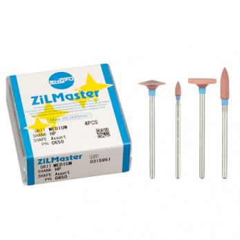 ZiLMaster HP Medium Assortment набор силиконовых полиров для средней обработки сплавов, 4 шт.