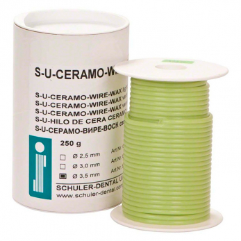 S-U-CERAMO-WIRE-WAX восковая проволока для пресс керамики, светло-зелёная, диаметр 2,5 мм, 250 г