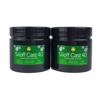 Siloff Cast A40H слепочный А силикон для снятия оттисков, цвет зеленый, база 0.5 кг + катализатор 0.5 кг