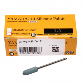 New Silicone Points F13 полир силиконовый для предварительной обработки сплавов и пластмасс, форма цилиндр закругленный, 12 шт.