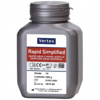 Vertex Rapid Simplified (Рапид Симплифайд) пластмасса, цвет №10 розовый с прожилками, порошок, 500 г