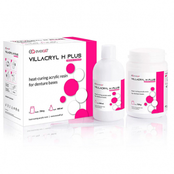 Villacryl H Plus (Виллакрил Н плюс) пластмасса базисная, цвет V3 темно-розовый с прожилками, 750 г + 400 мл