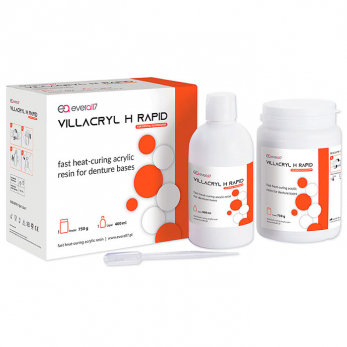 Villacryl H Rapid (Виллакрил Н Рапид) пластмасса базисная, цвет V4 розовый с прожилками, 750 г + 400 мл
