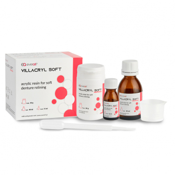 Villacryl Soft (Виллакрил софт) акриловый материал, цвет T4 розовый, порошок 60 г, жидкость 40 мл, лак 10 мл