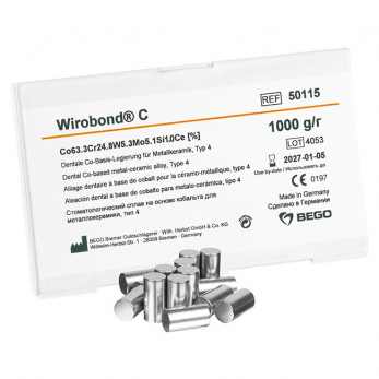 Wirobond C Co-Cr сплав кобальт-хромовый, для коронок и мостов, 1 кг